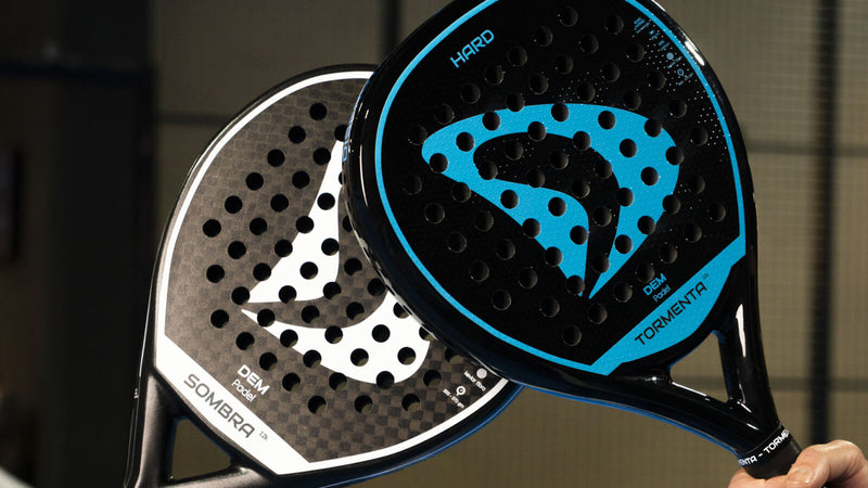 Trois formes de raquettes de padel — ronde, goutte d'eau, diamant