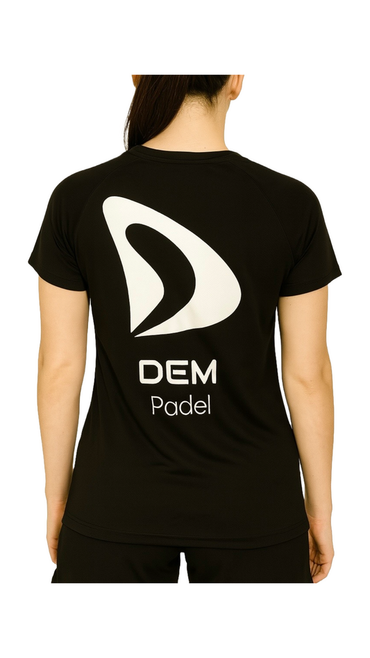 T-SHIRT FEMME NOIR – DEM PADEL