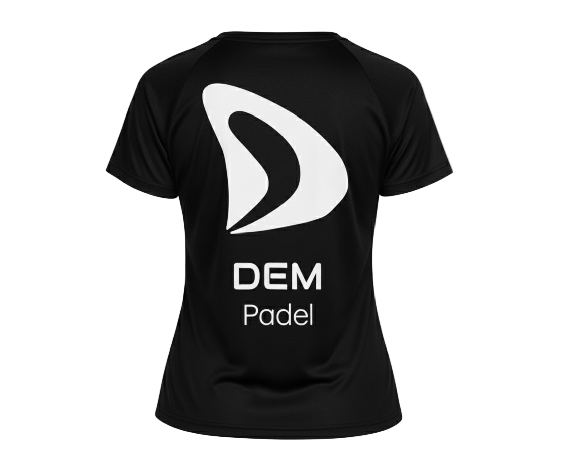 T-SHIRT FEMME NOIR – DEM PADEL — raquette de padel DEM PADEL
